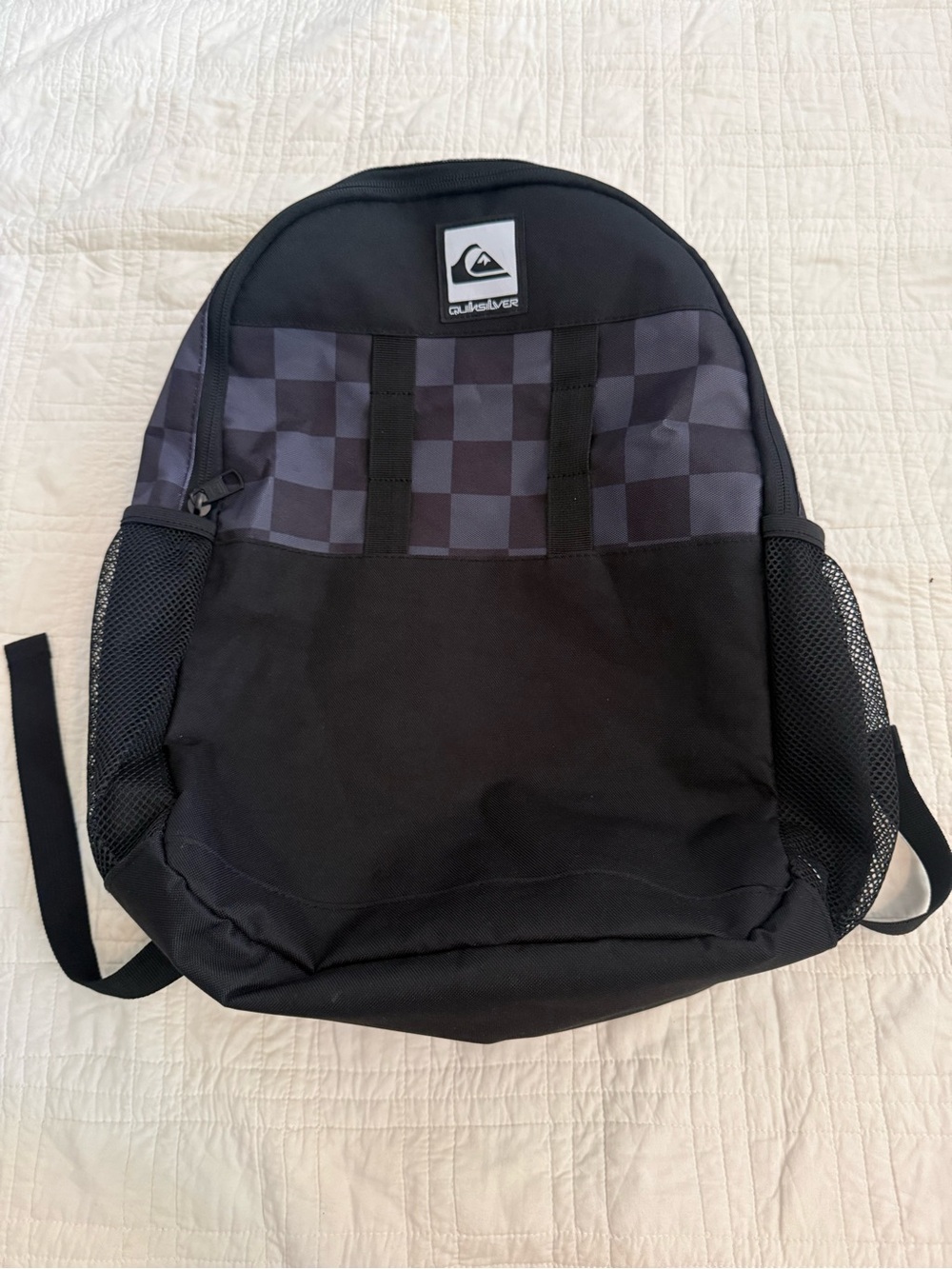 Quiksilver Black & Dark Gray Checker Kids Backpack